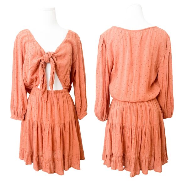 L*SPACE Revolve Cut Out Mini Dress Size Small Boho Gypsy Romantic Whimsy - Picture 2 of 5